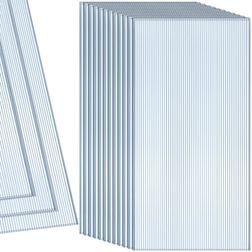 Hotop Paneles de policarbonato para invernadero de 4 x 2 x 0.25 pulgadas, paneles de policarbonato de doble capa, impermeables, con protección UV, lámina de policarbonato corrugado, paneles de techo
