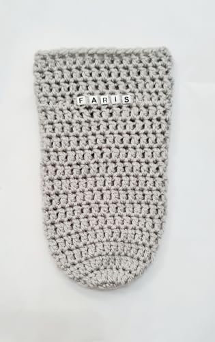 Personalised Baby Bottle Covers - Made to fit 260ml MAM Bottles - Bottle not Included (Grey)