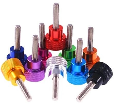 VNE 1 Stück UNC 1/4-20 Gewinde Aluminium High Step Rändelschrauben 14 x 9 mm Rändelkopf Handfestziehschraube Edelstahlgewinde 6-100 mm (Farbe: Rosenrot, Größe: 20MM_1/4-20)
