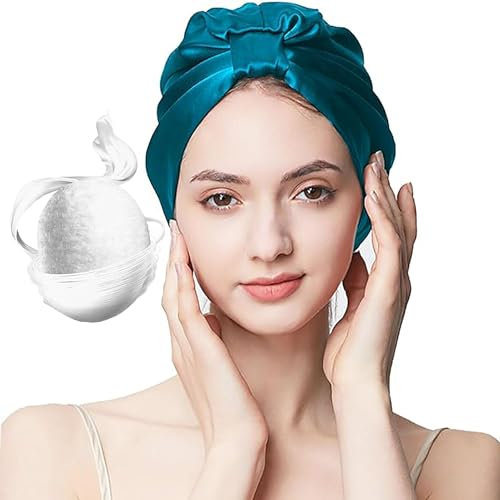 SYXLS Natürliche Schlafhaube Aus Maulbeerseide Für Frauen - Haarpflege Weiche Seide Haarwickel Mit Elastischem Aufenthalt Auf Kopf
