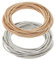 NICENEEDED 50 PCS Fil de Bijoux à Ressort Argent Or, Bracelets à Cordes Empilables, Bracelets de Manchette Vierges Bracelets Empilables en Métal