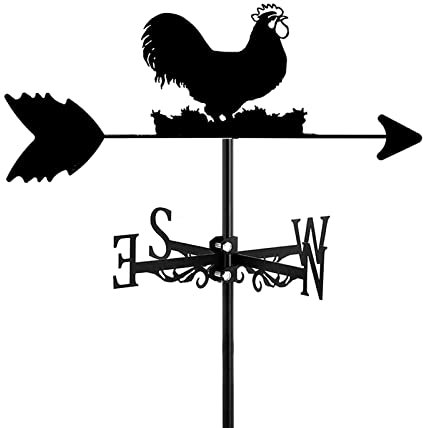 ANCNA-U Girouette en métal ajourée en forme d'animal pour toit extérieur, cour, jardin, ferme, décoration de ferme avec coq coq girouette, poule