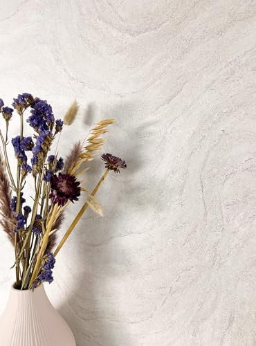 NEWROOM Tapete Weiß Vliestapete Marmor - Marmoroptik Modern Rosa Hellgrau Stein Farbverlauf Marmortapete 3D Optik Luxus Elegant inkl. Tapezier-Ratgeber