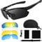 Homgaty Schutzbrille mit 5 Austauschbaren Beschlagfrei & Kratzfest Gläsern, Fahrradbrille, Arbeitsschutzbrille für Reiten, Schießen, 400 UV-Schutz, Kratzbeständigen Gläsern