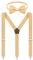 Fevaeno Hosenträger Fliege Set, Breit 2.5cm Y Form mit 3 Starken Clips, Einstellbar und Elastisch Einheitsgröß Hosenträger für Herren und Damen Beige
