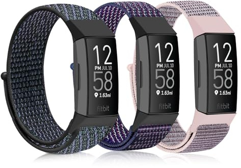 Ecogbd Nylon Ersatzarmband Kompatibel mit Fitbit Charge 4/4 SE, Charge 3/3 SE, Verstellbare Sport Armband für Damen Herren, Weicher Stoff Atmungsaktive Schleife Uhrenarmband