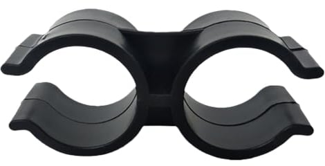Supertool Double Port Pipe Clamps, 10Pack 24mm Black PVC Plastic, Connection Warehouse Supermarket Shelf Link Clip