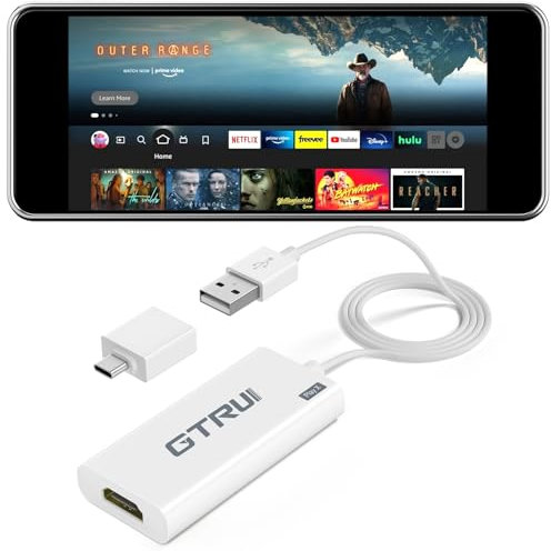 GTRUI Car TV Mate, HDMI Multimedia Adapter for Cars with OEM Factory Wired CarPlay, Compatible with Fire TV Stick/Game Consoles/Screen Throwers/DVD/Set-top Boxes, HDMI Input to USB Car Play Converter