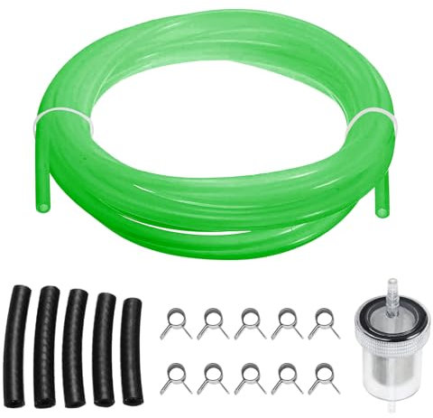 Inscrip Car Fuel Filter Hose Clip Pipe Line Kit, 4M Car Truck Parking Heater Tube, Car Air Parking Heater Tube Part, Car Diesel Heater Fuel Pipe Hose Clip + Fuel Connector Hose for Car Truck Van Boat