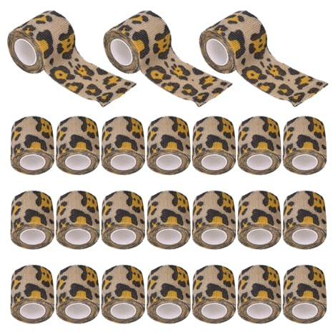Layhou m Selbstklebendes Klebeband, Nagelwickelband, Blumen-Leopardenmuster, 5 cm breit, Vliesstoff, elastische Bandage, Tattoo-Schutzband