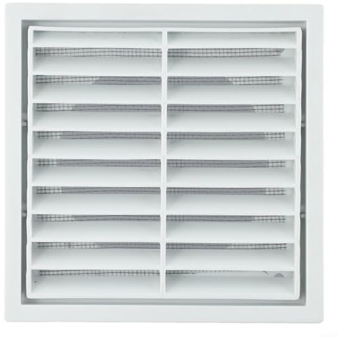 Grille de ventilation carrée avec filet de protection et vis incluses Grille d'aération en plastique Grille d'aération pour intérieur et extérieur 100 mm