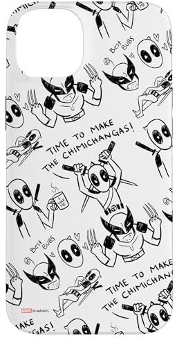 iPhone 14 Plus Marvel Studios Deadpool & Wolverine Toony Doodles Pattern Case