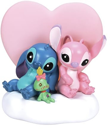 Enesco Disney Showcase Lilo et Stitch Figurine d'ange et Scrump en Forme de cœur Multicolore 17,8 cm