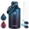 Topbade Bouteille isotherme en acier inoxydable double paroi (froid pendant 48 heures), avec couvercles à paille et bec verseur, poignée en paracorde, anti-fuite et sans BPA, 1,9 l