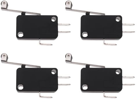 The Lord of the Tools Lot de 4 Micro interrupteurs à 3 Broches 16 A 250 V AC à Longue Tige à Rouleau SPDT à Action Rapide Instantanée pour équipement de Communication électronique Automobile