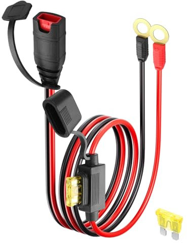 HATMINI Kabelbäume GC008 X-Connect M10 (0,95 cm) XL-Klemmenstecker, 16 AWG Smart-Batterien, Erhaltungsladekabel, mit 1 x 20-A-Sicherung, 4,8 m