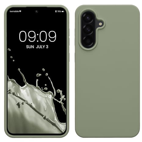 kwmobile Hülle kompatibel mit Samsung Galaxy A56 5G Hülle - Silikon Handy Case - Handyhülle weiche Oberfläche - kabelloses Laden - Graugrün