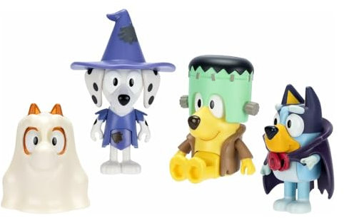 Bluey Pack 4 Figuras, Figuras Articuladas Amigos Preparados para IR de Aventuras, Muñecos de la Serie Infantil, Juguetes Exclusivos, Famosa (BLYA0000)