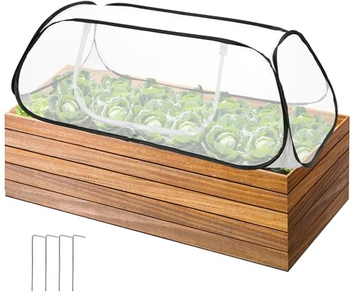 45 x 22 x 16 Pop Up Garden Rows Plants Cover, Raised Garden Beds Vegetable Rows Plant Protector, Insect Bird Barrier Plant Net Cage with Stakes for Protecting Seedlings Fruits Vegetable Row