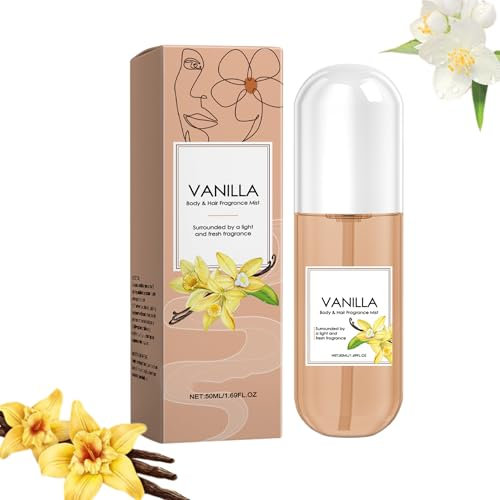 Vanille Parfüm Für Haut & Haar mit Vanille Extrakt – vanille body spray, Langanhaltender Duftnebel-Spray Für Reisen Und Dates, Kompakt, 50ml