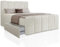 Juskys Boxspringbett Manitoba 180 x 200 cm - Inkl. Topper & Bettkasten, Modernes Design mit Bouclé-Stoff, Gepolstertes Kopfteil - Beige