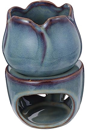 VINTORKY Keramik Weihrauch Herd Tulpenform Aromatherapie Ofen Duftlampenhalter Für Zuhause Büro Schlafzimmer Yoga Raum Kompakt Robust Und Dekorativ