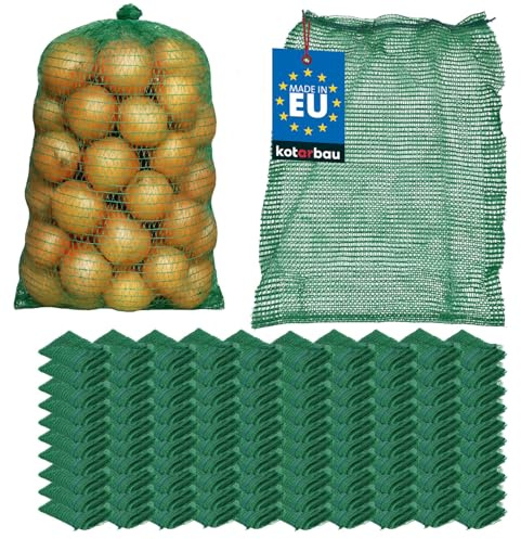 KOTARBAU® 100er Set Raschelsack - Kartoffelsack - 50 x 80 cm - Obstsack - 25 kg - Polypropylen - Gemüsenetz - Aufbewahrungssack - für Zwiebeln - Kartoffel - Gemüse - Grün
