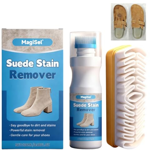 Professionelles Suede & Leder Reinigungsset, Premium Wildleder Schuhpflegeset, 100ml Schuhreiniger Für Schuhe, Schuhputzset mit Schuhbürsten für Wildleder Nubukleder Rauleder Glattleder Pflege