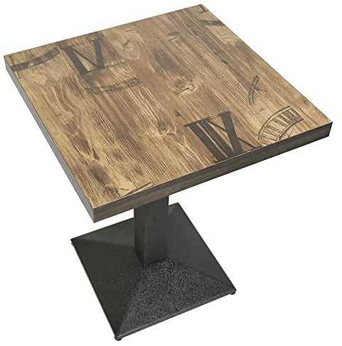 Belfoyer Küchentisch 60x60x75 cm, Kleiner Esstisch Quadratisch aus Holz und Metall, Bartisch Stehtisch Bistrotisch für Küche, Wohnzimmer, Balkon, Esszimmer oder Café(WX182)