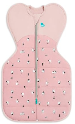 Love To Dream™ Swaddle UP™, Newborn 2.2-3.8kg - Rose Lamb's Best Friend | Snug Fit, Supports Healthy Sleep | 2.5 TOG Ideal for Winter & Autumn (16–20°C) | Organic Cotton & Wool, Machine Washable
