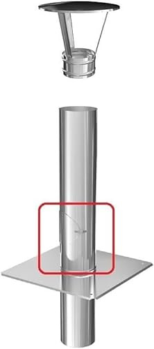 Schornsteinverlängerung Kaminverlängerung einwandig DN Ø 150 mm 0,5 m + Reinigung + Haube