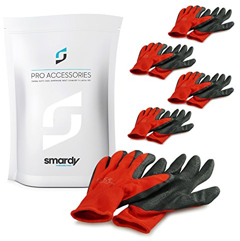SMARDY 5 Paar Handschuhe für Arbeit im Garten, Baustelle Arbeitshandschuhe Größe XL (10) Heimwerker Schutzhandschuhe Robuste Montagehandschuhe
