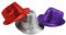 3x Pailletten Hüte - Rot Silber Lila - für Damen Herren Fasching Karneval Hut Partyhut Trilby Fedora