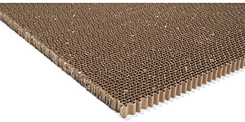 Pappwabenplatte unkaschiert, 1,5 cm x 75 cm x 100 cm, Wabenplatte mit einem Gewicht von 57 kg/m³, Wellkarton als Füllmaterial oder Wanddekor, braun
