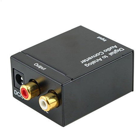 Gaoominy Adaptateur Convertisseur Coaxial Toslink SPDIF Numerique vers Analogique RCA Audio avec Cable Fibre