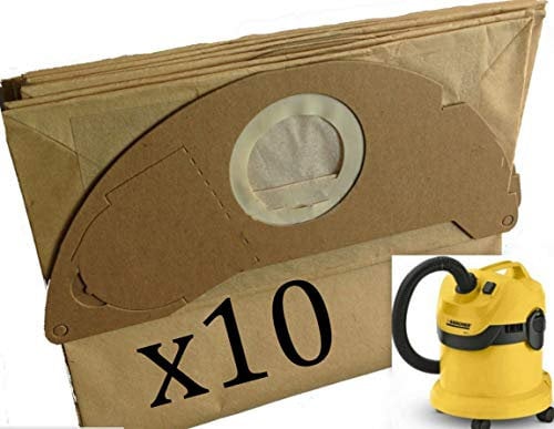UTP 10 X Strong Dust Bags and Filter Bags Compatible With Karcher WD2.200 MV2 IPX4 WD2240 6.904-322.0 WD2 MV2 A2201/2204/2504 Vacuum Cleaner