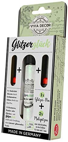 Glitzerglück Hologramm – Glitzerpen mit 2 austauschbaren Malspitzen, extra viel Glitter für Schriften und Konturen
