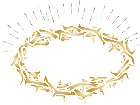 Stencil Company Schablone, Motiv Krone, 10,16 x 7,62 cm (S) – Original, religiös, gewebt, geflochten, Jesus-Kronenkranz