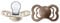 BIBS Supreme Schnuller 2er-Pack, BPA-frei, Symmetrischer Nippel. Silikon, Hergestellt in Dänemark. 6-18 Monate (2er Pack), Vanilla/Dark Oak