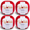 Wollidu, “Kira”, 100% cotone, per lavorare a maglia e a uncinetto, 4 pezzi da 50 g l’uno, rosso