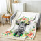 Homemissing Hochlandkuh Decke 150x200cm für Mädchen Jungen Kinder Stier Rinder Blumen Flanell Fleecedecke Western Wild Tier Kuscheldecke Zimmer Dekor Tierwelt Kuh Wohndecke für Schlafsofa Couch