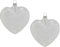 Thüringer Glasdesign Herzen (2 Stück) Ø 8 cm - Weiß/Silber | Glas Weihnachtsbaumkugeln Made in Germany
