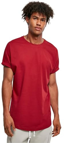 Urban Classics Herren T-Shirt Long Shaped Turnup Tee, lässiges T-Shirt für Männer, in langem Schnitt, erhältlich in vielen Farben, Größen XS-5XL
