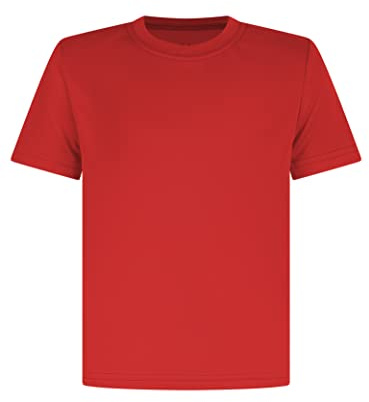 T-shirts pour enfants pour le football, hauts de sport pour garçons et filles, vêtements d'école pour l'éducation physique, vêtements de fitness et de course pour le gymnase, Rouge, 5-6 ans