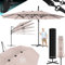 KESSER® Sombrilla, 4,6m x 2,7m Sombrilla - Cubierta y Protección Contra el Viento, Con Manivela y Soporte, Aluminio, Hidrófuga, Inclinable - Inclinable, Orientable 360°, Topo - Sin LED