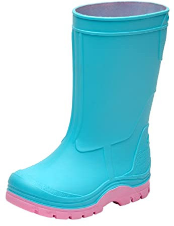 Realpaks Stivali di gomma per bambini impermeabili SD 2/2 - stivali da pioggia per ragazzi e ragazze - Turchese 33_34