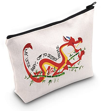 WZMPA Mushu Kosmetiktasche Mu Lan Fans Geschenk My Little Baby Off To Destroy People Reißverschluss Tasche für Frauen Mädchen, My Little Baby, Passform