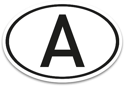 A Magnet Länderkennzeichen Österreich Schwarz & Weiß - 17,5 x 11,5 cm DIN genormt - PKW LKW Wohnmobil Auto - verpflichtend außerhalb der EU - kfz723