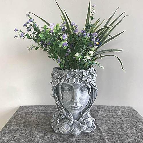 Fioriera in resina di alta qualità, grande vaso da fiori alto 20 cm, contenitore ornamentale per piante decorative, vaso di fiori artificiali, decorazione per casa, giardino, patio e cortile
