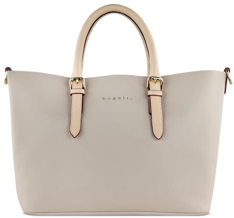 bugatti Ella Shopper Handtasche für Damen M, Damenhandtasche, Schultertasche in beige
